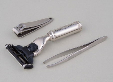 Set cadou de calatorie cu Aparat de Ras cromat cu lama Gillette Fusion Proglide Edwin Jagger [1]