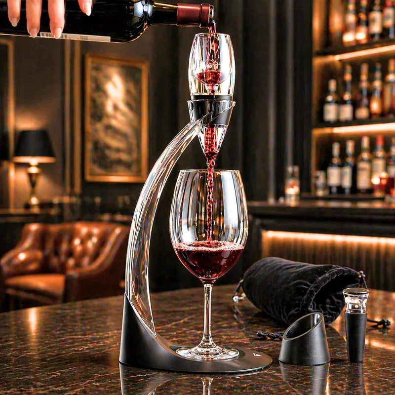 Cadouri pentru Iubit - Decantor vin cu suport arcuit