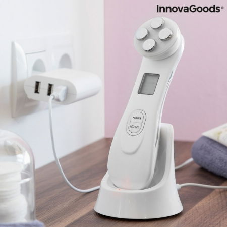 Aparat masaj de intinerire faciala, cu fototerapie si electrostimulare [5]