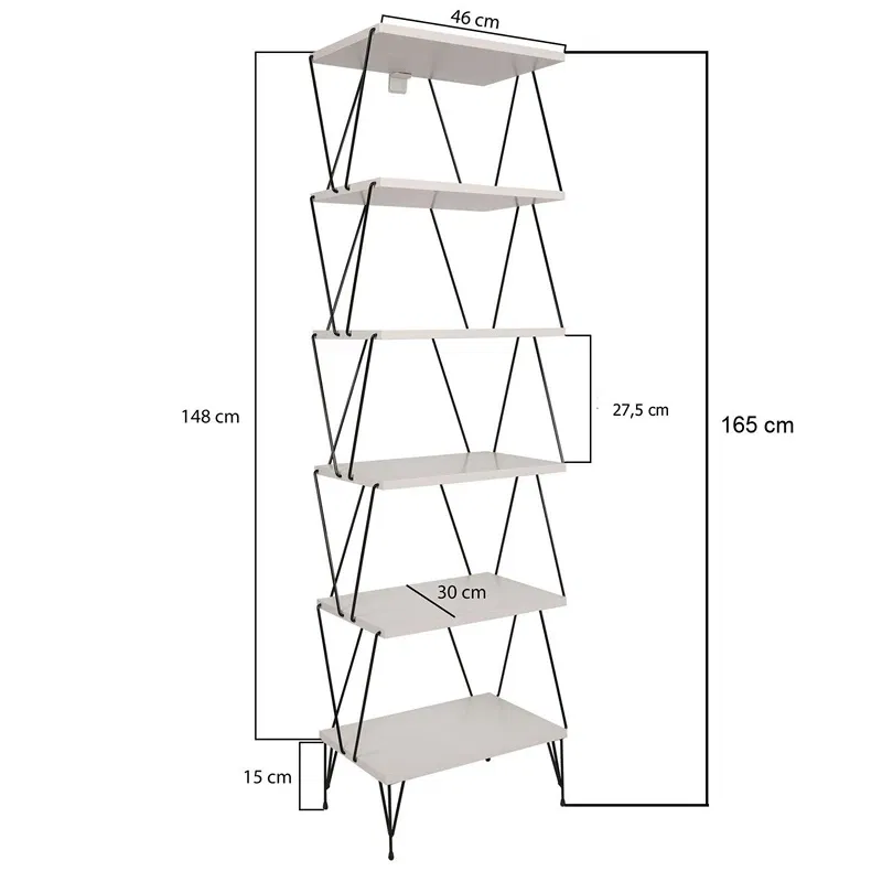 Balaban Biblioteca alba moderna cu rafturi, organizare eficienta [1]