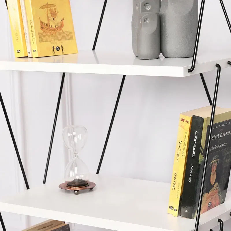 Balaban Biblioteca alba moderna cu rafturi, organizare eficienta [9]