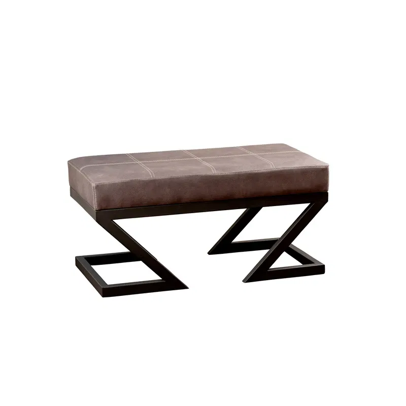 Bancheta Ago antracit, cadru metalic, tapiterie piele ecologica, design modern [2]