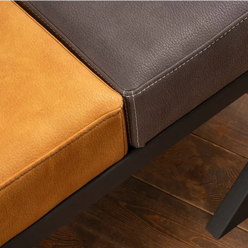 Bancheta Brda antracit-mustar, cadru metalic, tapiterie piele ecologica, design elegant [1]