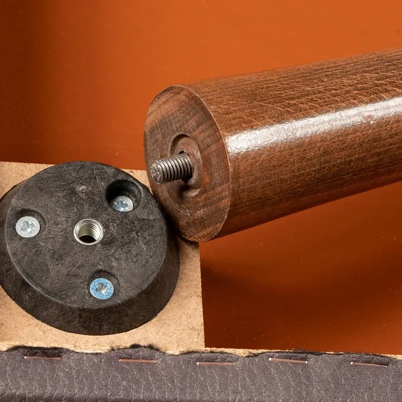 Bancheta Pole bej, cadru din lemn, tapiterie piele ecologica, stil clasic [3]