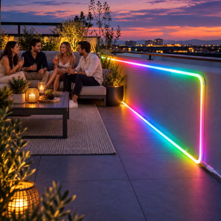 Banda luminoasa LED Neon RGB 5 m, USB, Control prin Aplicatie si Telecomanda [5]