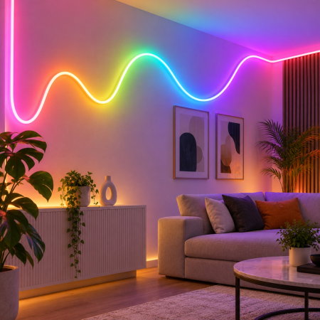 Banda luminoasa LED Neon RGB 5 m, USB, Control prin Aplicatie si Telecomanda [3]