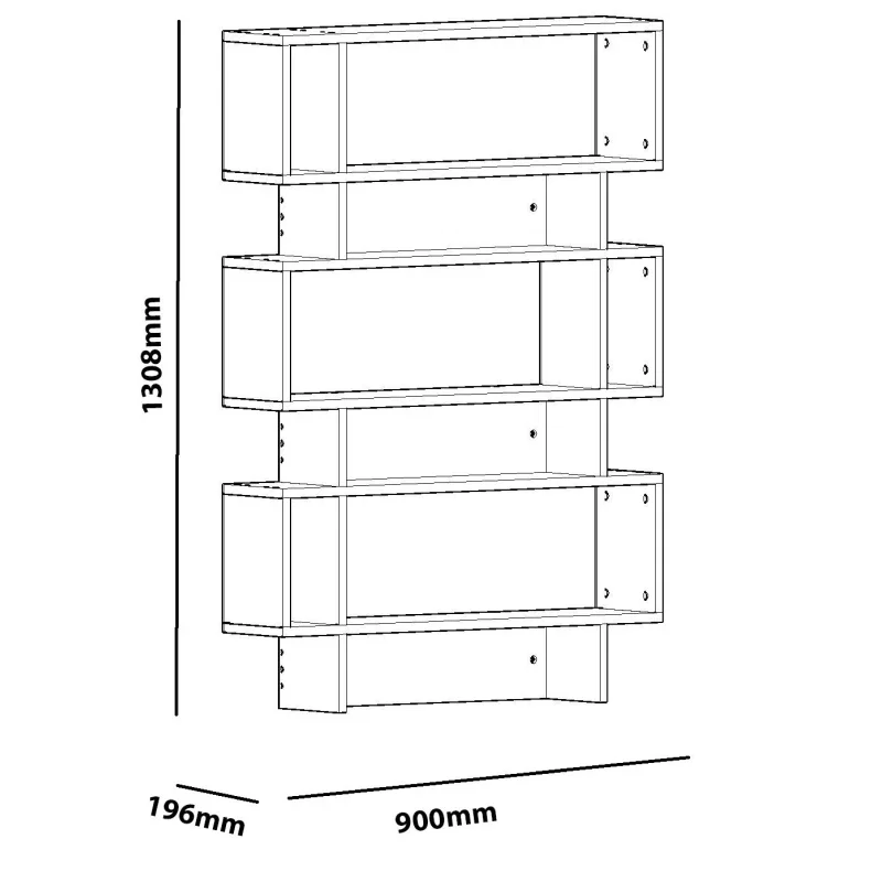 Biblioteca alba, 90 x 130 cm, model modular cu rafturi deschise [2]