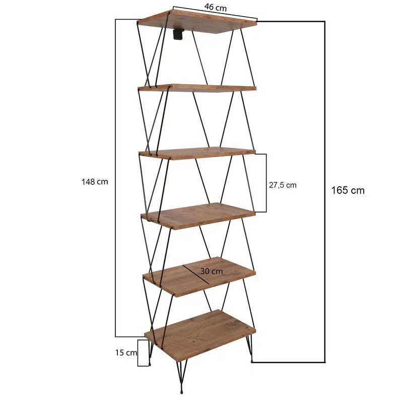 Biblioteca Balaban Pin cu rafturi multiple si design modern [2]