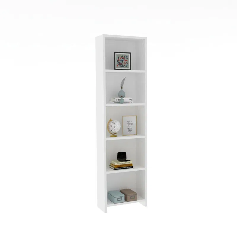 Biblioteca Barkin, alb, design minimalist, rafturi multiple, 150 cm [1]