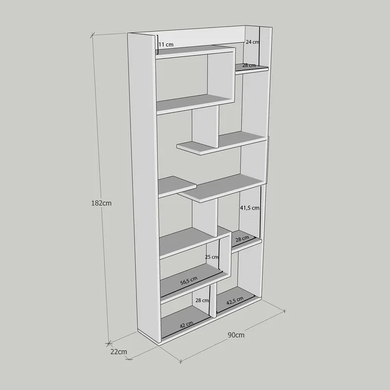 Biblioteca Kuttap Pin cu spatiu generos pentru carti si decoratiuni [1]