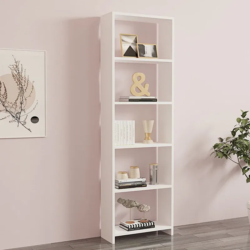 Biblioteca New, alb, spatii deschise, design minimalist, 160 cm [1]