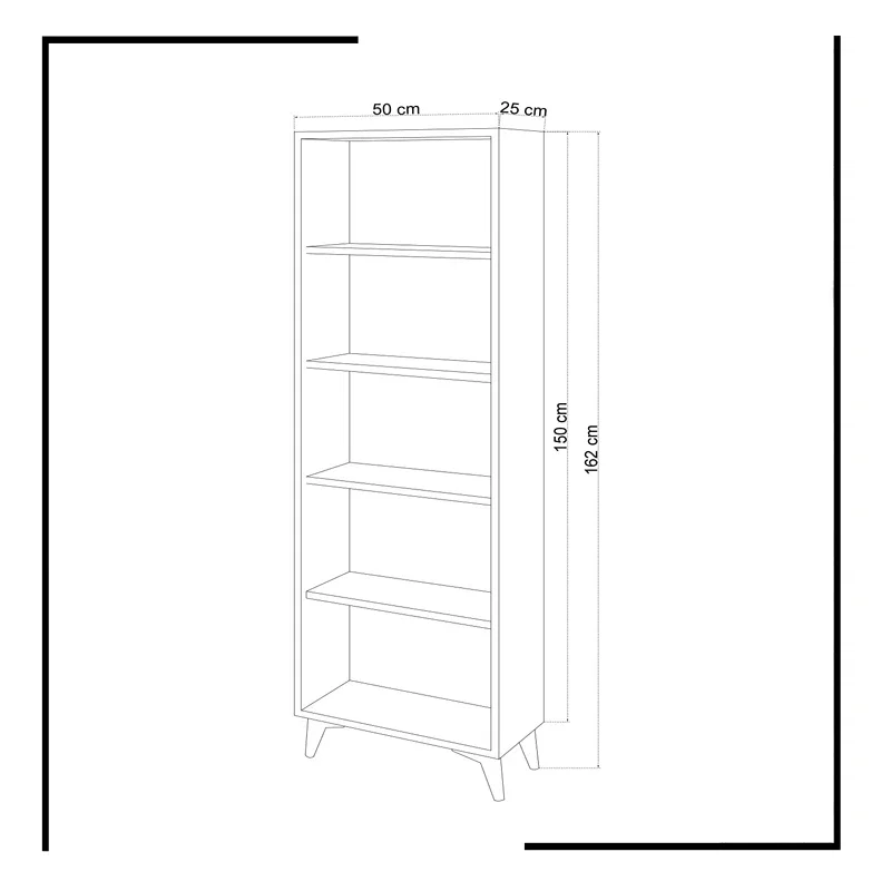 Biblioteca Potena, alba, rafturi multiple, design modern si compact [3]