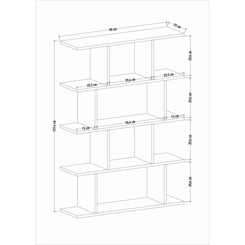 Biblioteca stejar cu design functional Harmon 90x127.4 cm [2]