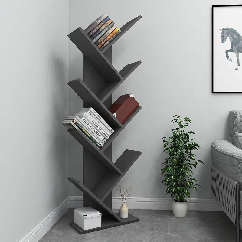 Biblioteca suspendata antracit, design modern 46x128,5 cm [3]