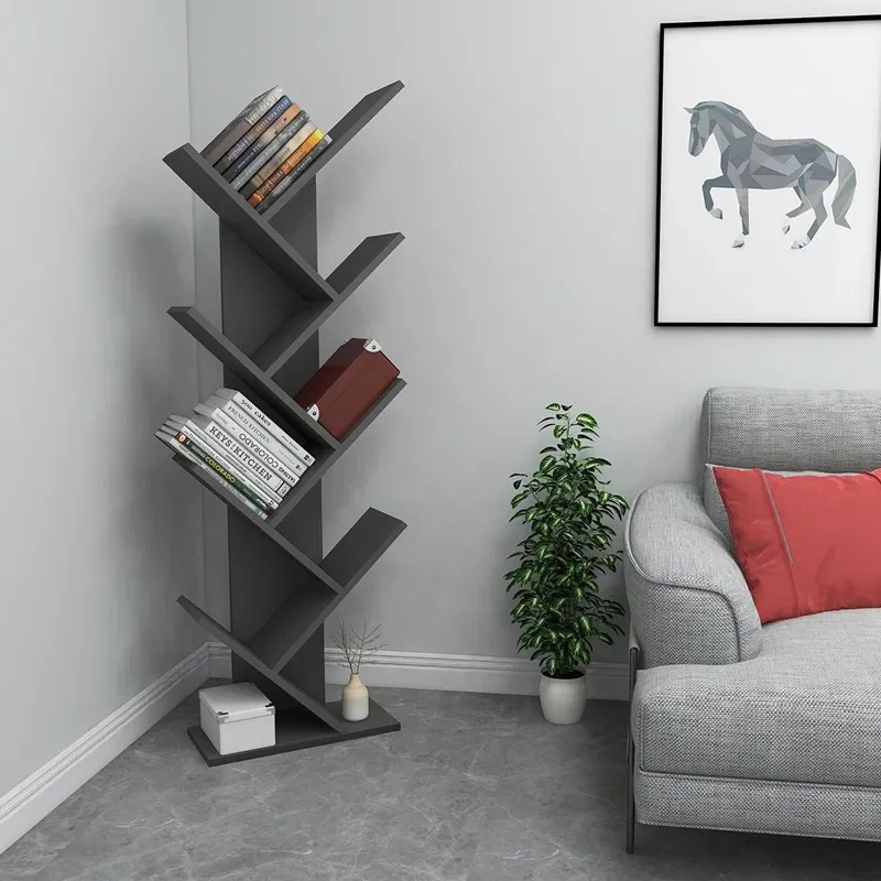 Biblioteca suspendata antracit, design modern 46x128,5 cm [0]