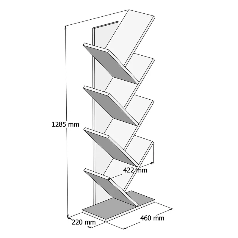 Biblioteca suspendata antracit, design modern 46x128,5 cm [2]