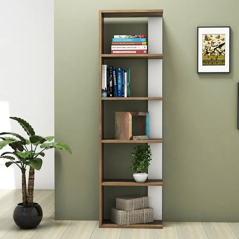 Biblioteca Tower nuc-alba, design modern, spatiu generos de depozitare [0]