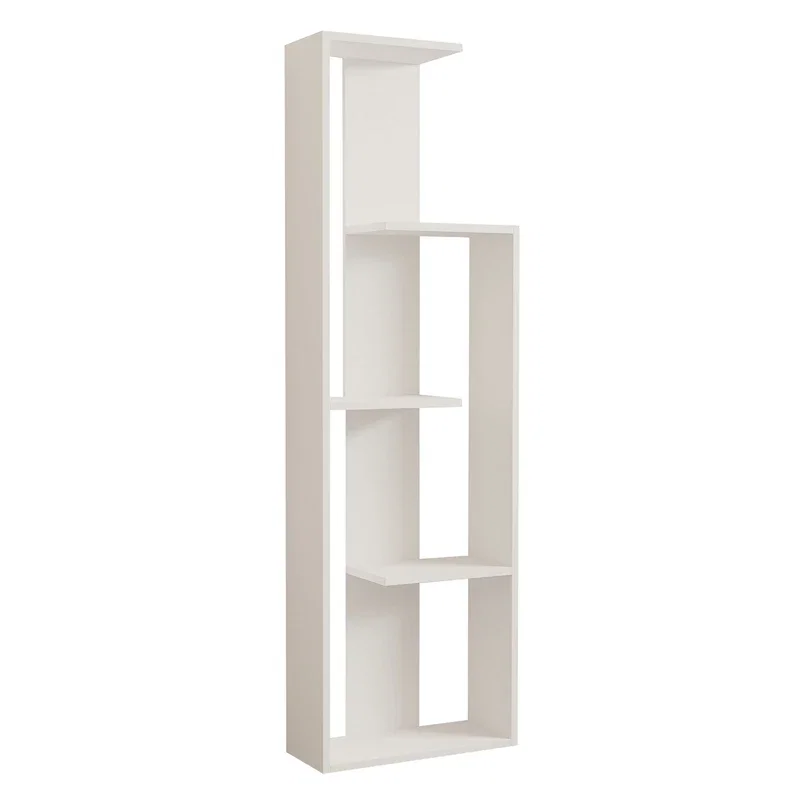 Biblioteca Wand, design modern, alb, compartimente multiple, 160 cm [3]