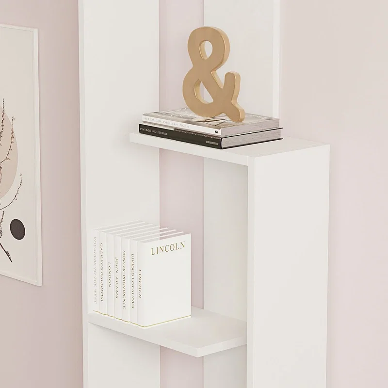 Biblioteca Wand, design modern, alb, compartimente multiple, 160 cm [1]