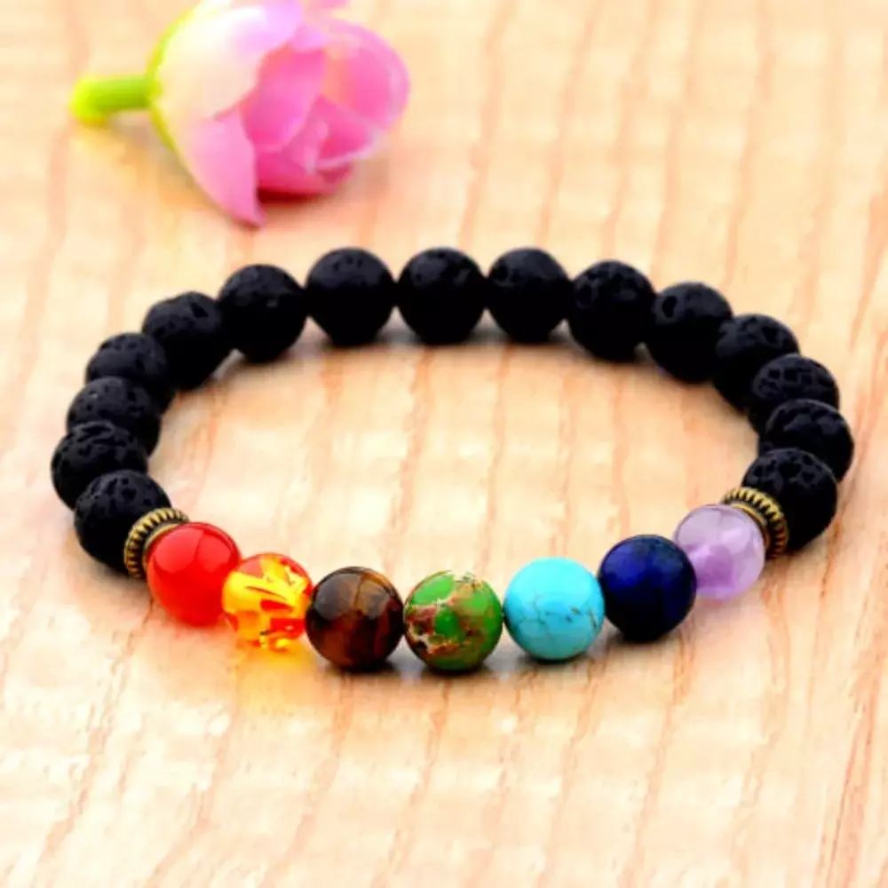 Bratara energetica aromaterapie, 7 Chakre, roca vulcanica [2]