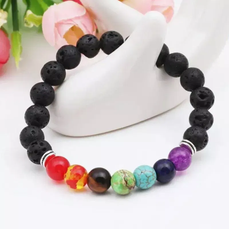 Bratara energetica aromaterapie, 7 Chakre, roca vulcanica [5]