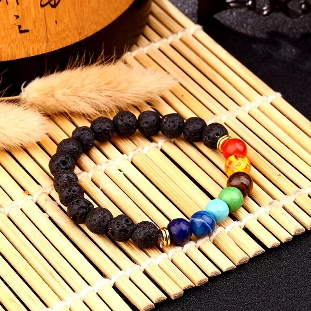 Bratara energetica aromaterapie, 7 Chakre, roca vulcanica [3]