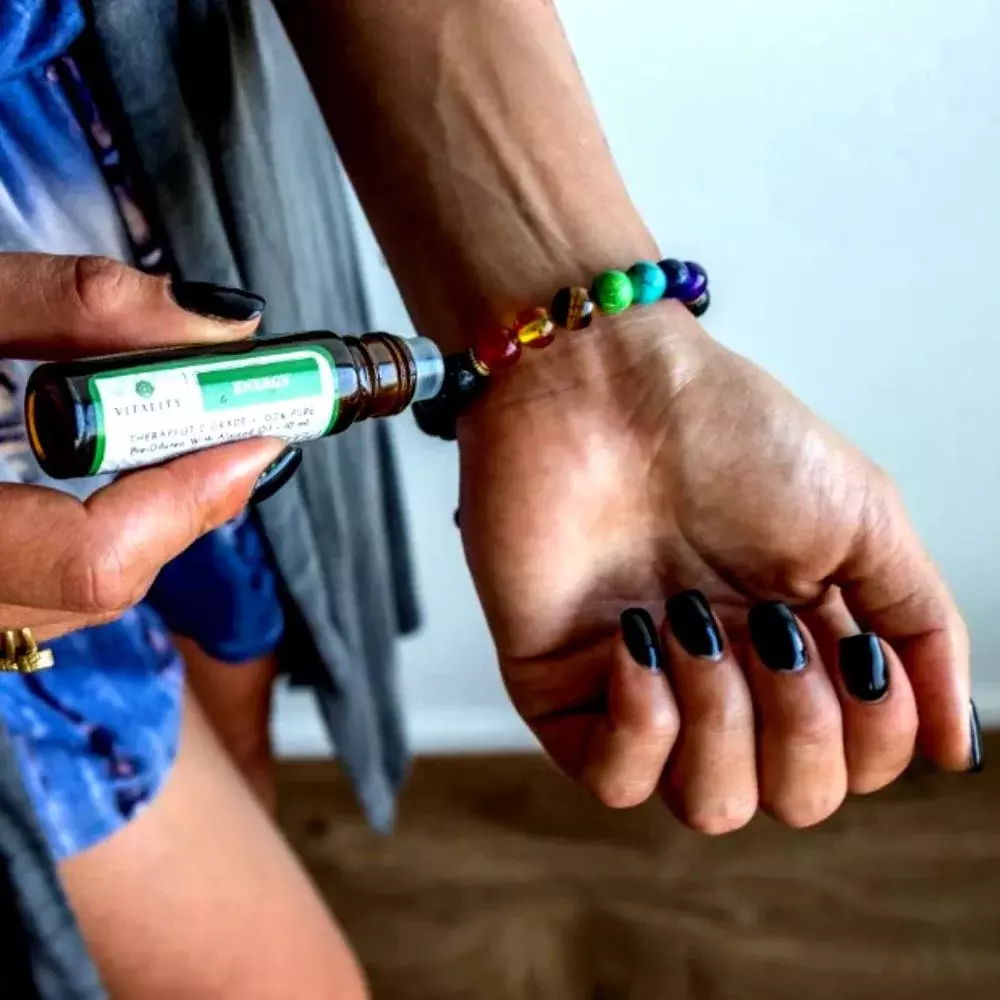 Bratara energetica aromaterapie, 7 Chakre, roca vulcanica [9]