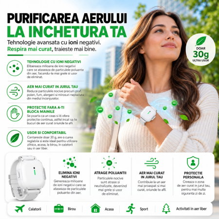 Bratara Purificator aer Clear Air Alba [5]