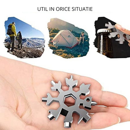 Breloc cheie multifunctionala, fulg de nea [3]