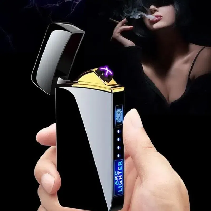 Cadouri pentru Iubit - Bricheta LCD Reincarcabila cu Arc Dublu