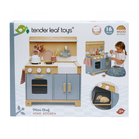 Bucatarie din lemn pentru copii, Mini Chef Home Kitchen, 16 piese [6]