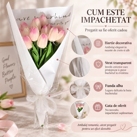Buchet elegant 15 Lalele cu lumina LED [9]