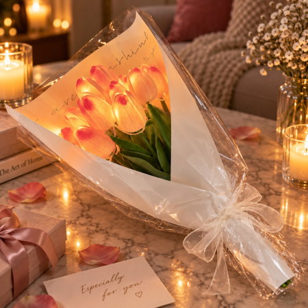 Buchet elegant 15 Lalele cu lumina LED [2]
