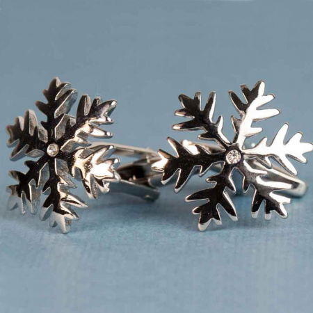 Cadouri pentru Sot - Butoni camasa Fulgi de nea