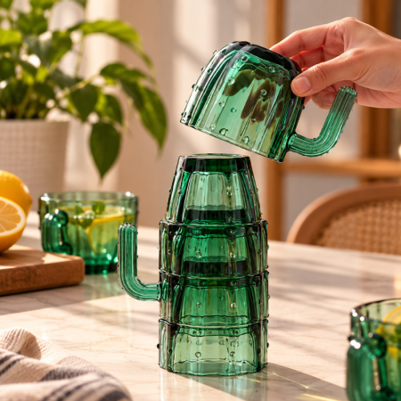 Cactus Cups set de 4 cani si pahare stivuibile [1]