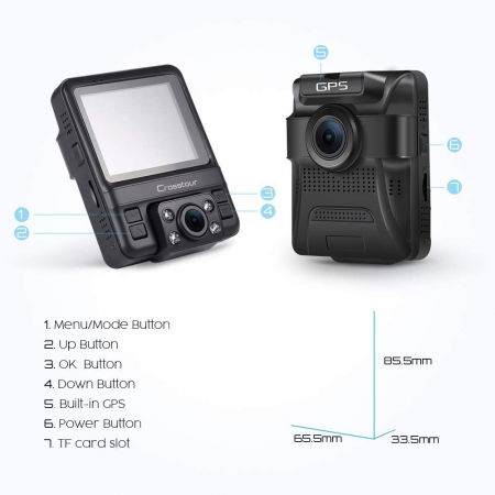 Camera auto DVR Dubla Crosstour CR750, Full HD, Bord si Interior, Night Vision, Mod parcare, Filmare in bucla [5]