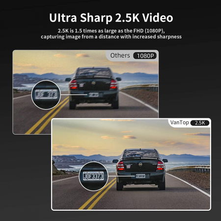 Camera auto DVR Dubla Oglinda VanTop H610, 2.5K, Bord si Spate, Touch-Screen, Senzor Sony IMX 335 [8]