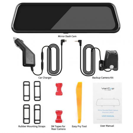 Camera auto DVR Dubla Oglinda VanTop H610, 2.5K, Bord si Spate, Touch-Screen, Senzor Sony IMX 335 [9]