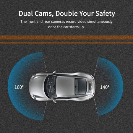 Camera auto DVR Dubla Oglinda VanTop H610, 2.5K, Bord si Spate, Touch-Screen, Senzor Sony IMX 335 [4]