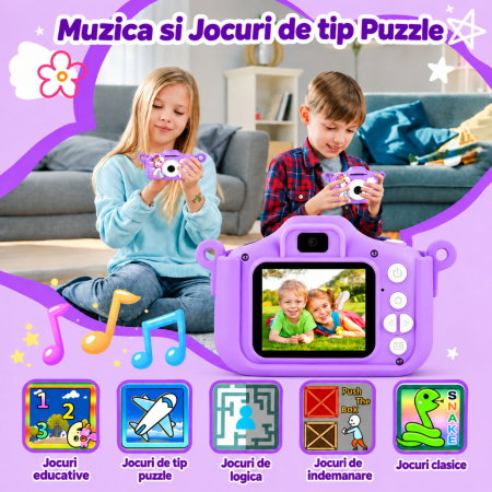 Camera foto pentru copii Smart Fun Unicorn, 96 MP, Ecran 2.0 inch, 64 GB SD, 1080P HD [4]
