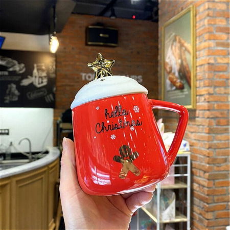 Cana Cadou cu lingurita, Hello Christmas, 450 ml [4]