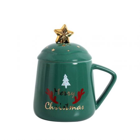 Cana cadou cu lingurita, Merry Christmas, 450 ml [5]