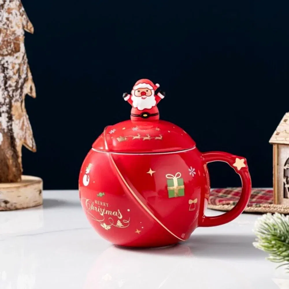 Cana cadou Glob de Craciun cu lingurita Mos Craciun [3]