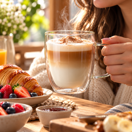 Cadouri Craciun Pentru Femei - Cana Cafea cu Pereti Dubli 350 ml
