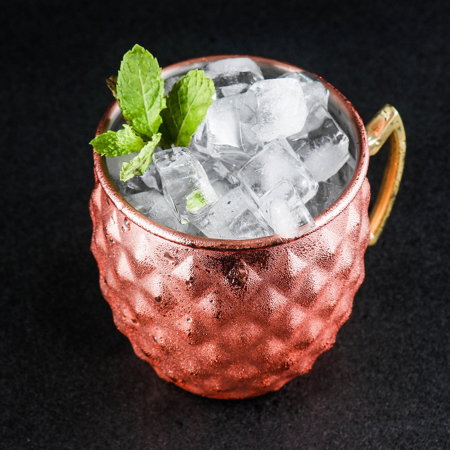 Cana Moscow Mule din cupru texturat, pahar cocktail premium cu maner [4]