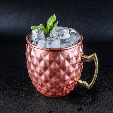 Cana Moscow Mule din cupru texturat, pahar cocktail premium cu maner [2]