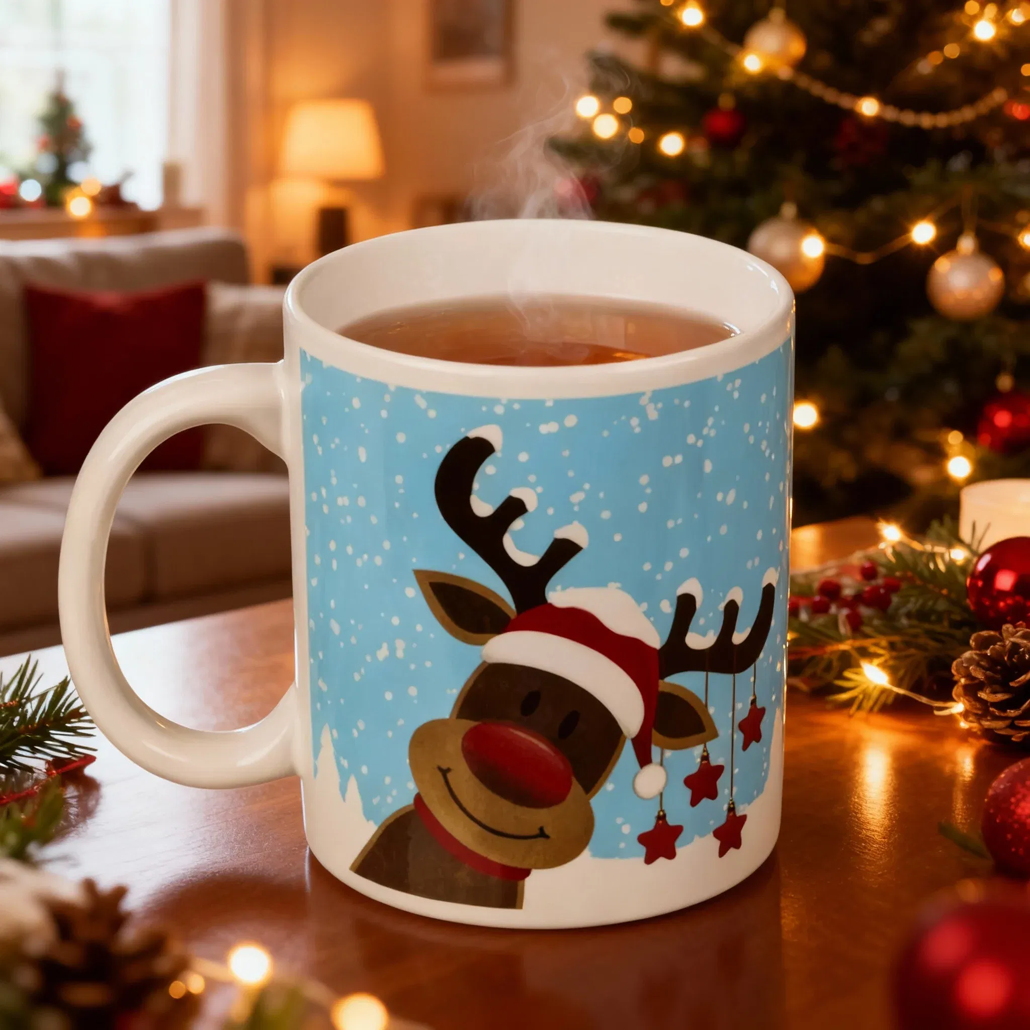 Cadouri pentru Iubit - Cana termosensibila Renul vesel