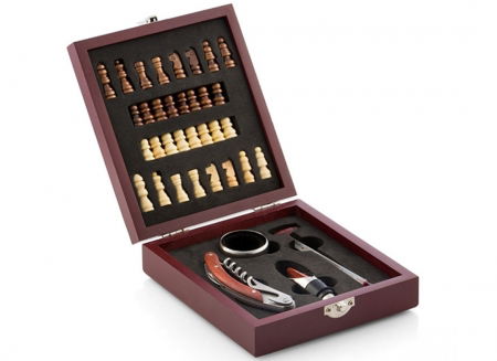 Caseta Deluxe de sah si set accesorii vin [5]