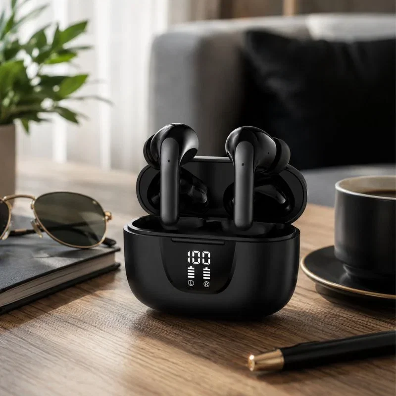Casti wireless Bluetooth S42 cu afisaj LED si microfon, compatibile  cu iOS si Android [2]