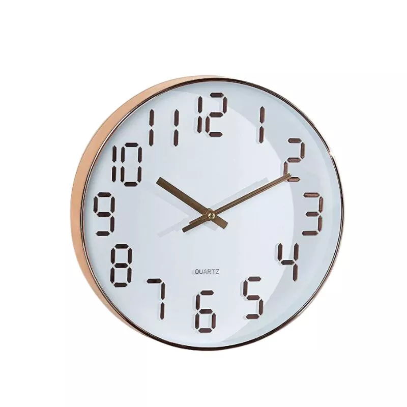 Ceas de perete alb cu cifre aurii [4]